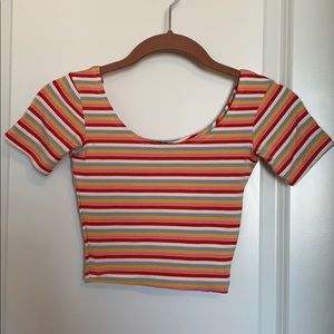 TOPSHOP crop top in multi, SIZE 4 (fits like XS)